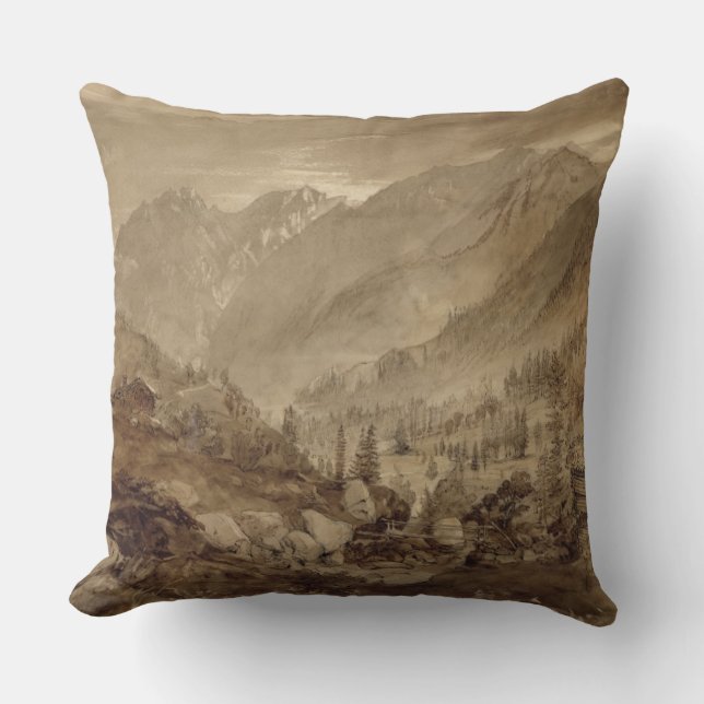 Berg landskap, Macugnaga, 1845 (skriva & bryna I Kudde (Framsida)