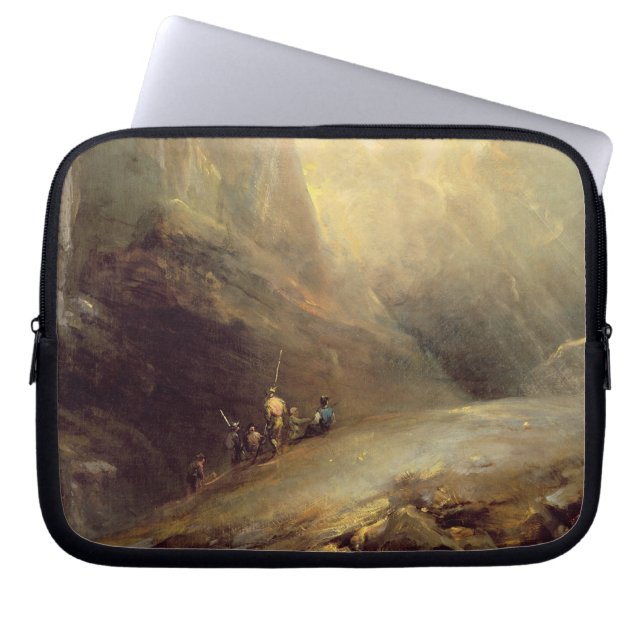 Berg landskap med Banditti, c.1780 (olja på c Laptop Sleeve (Framsidan)
