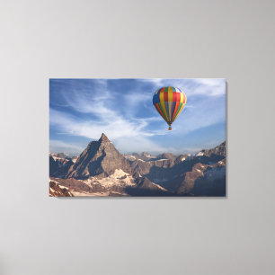 Berg Luftballong Matterhorn Swiss Alpernas Canvastryck