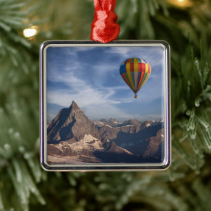 Berg Luftballong Matterhorn Swiss Alpernas Julgransprydnad Metall