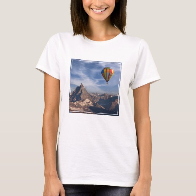 Berg | Luftballong Matterhorn Swiss Alpernas T Shirt (Framsida)