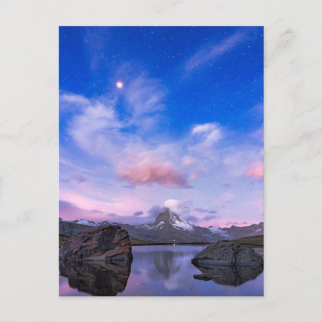Berg | Matterhorn & Sjö Stellisee Vykort (Framsida)