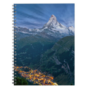 Berg   Matterhorn, Zermatt, schweiziska Alpernor Anteckningsbok