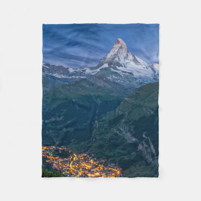 Berg | Matterhorn, Zermatt, schweiziska Alpernor Fleecefilt (Framsidan)