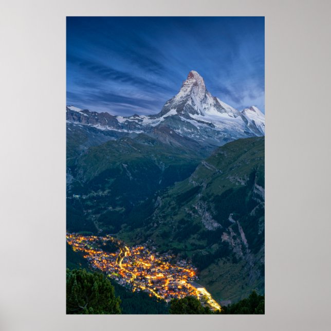 Berg | Matterhorn, Zermatt, schweiziska Alpernor Poster (Framsidan)