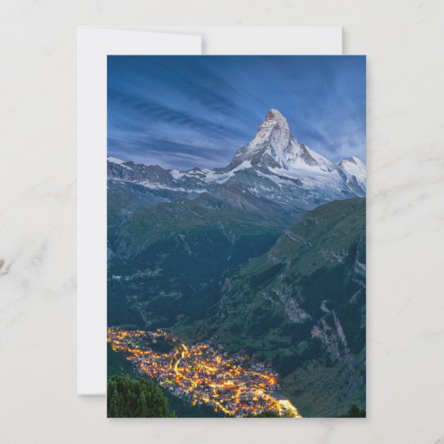 Berg | Matterhorn, Zermatt, schweiziska Alpernor Tack Kort (Framsida)