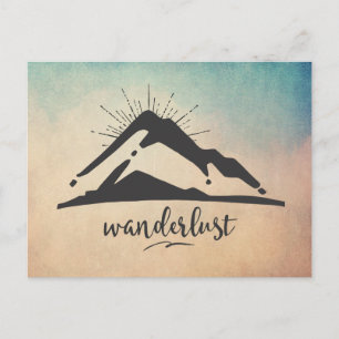 Berg med solstrålar - Vållust Typografi Vykort