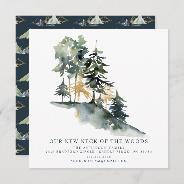 Berg | Modern underrättelse om Flytta Meddelande (Fram/baksida)