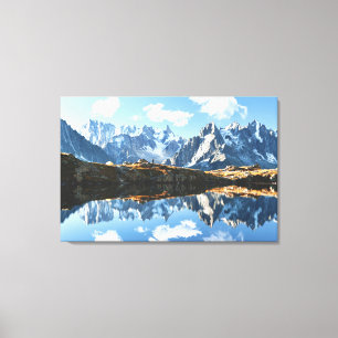 Berg Mont Blanc Massif, Frankrike Canvastryck