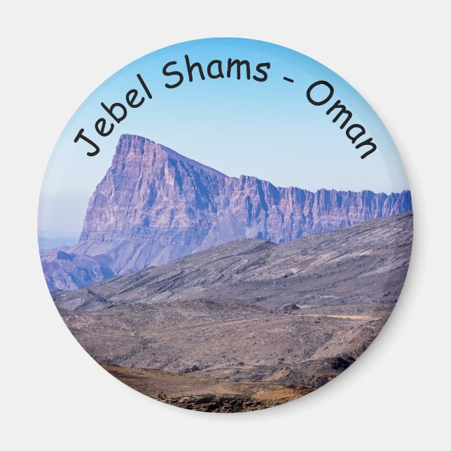 Berg nära Jebel Shams - Sultanatet Oman Magnet (Framsidan)