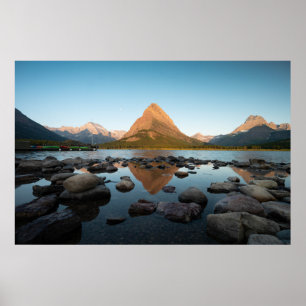 Berg nationalpark för glaciär för sjö poster