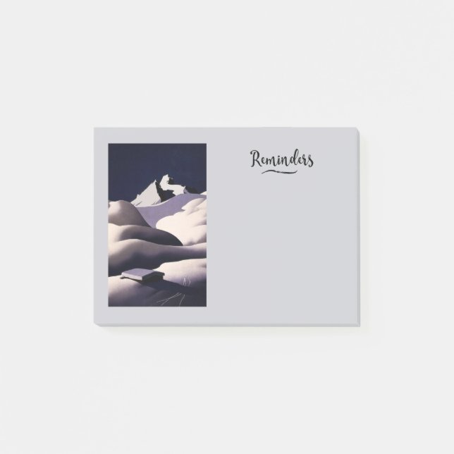 Berg och Backe i Snö i vinterpåminnelser Post-it Block (Framsida)