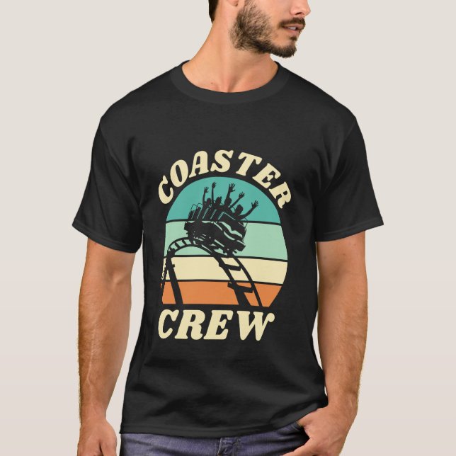 Berg- och dalbana Besättning Nöjespark Fans Kälkar T Shirt (Framsida)