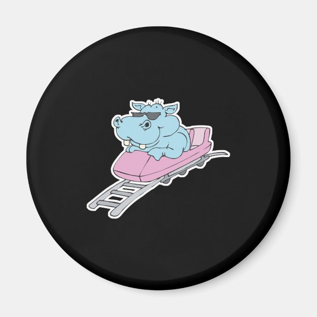 berg-och-dalbana flodhäst magnet (Framsidan)