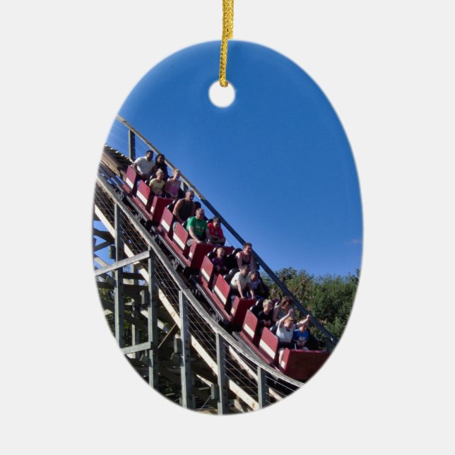 Berg- och dalbana julgransprydnad keramik (Framsidan)