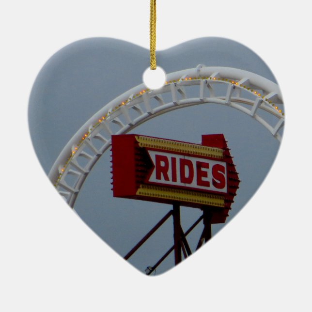 Berg- och dalbana och ritter julgransprydnad keramik (Baksidan)