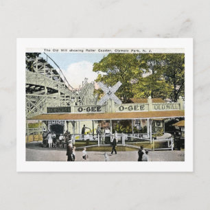 Berg- och dalbana, Olympiaparken, Irvington NJ Vin Vykort