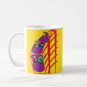 Berg- och dalbana på nära håll kaffemugg