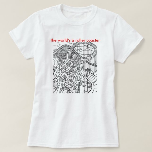 berg- och dalbanavärld t-shirt (Design framsida)