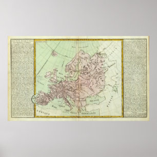 Berg och floder av Europa Poster