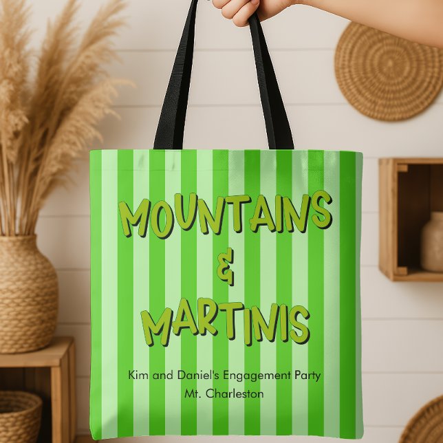 Berg och Förlovningsfest av matarmoni Tygkasse (Mountains and Martinis Bridesmaid Tote Bag)