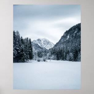Berg och fryst sjö vid Zgornje Jezersko, Slo Poster