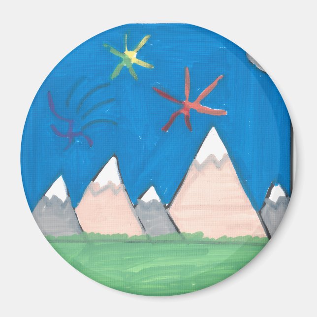 Berg och fyrverkerier magnet (Framsidan)