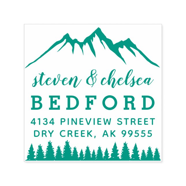 Berg och Gräs, gift par Returadresser Självfärgande Stämpel (Design)