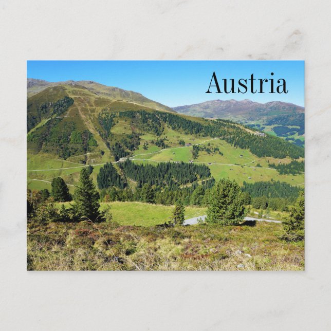 Berg och Meadows Zillertal Österrike Vykort (Framsida)