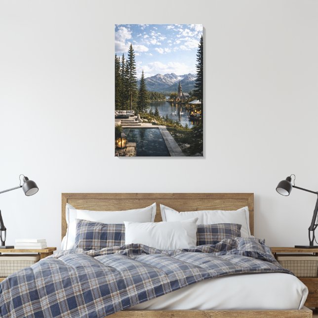 Berg och sjö canvastryck (Insitu (sovrum))