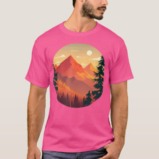 Berg- och skogscen Silhouette-bergen Cam T Shirt