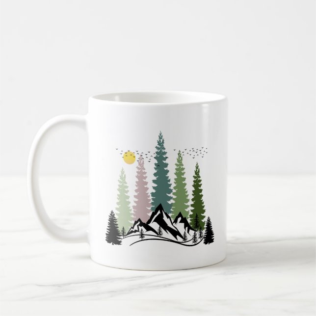 BERG OCH TRÄD LUGN NATUR KAFFEMUGG (Vänster)