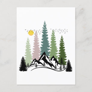 BERG OCH TRÄD LUGN NATUR VYKORT