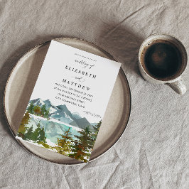 Berg och Träd Rustic Bröllop Inbjudningar