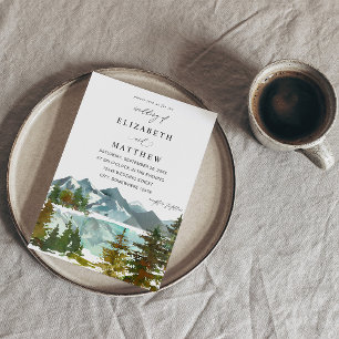 Berg och Träd Rustic Bröllop Inbjudningar