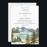 Berg och Träd Rustic Bröllop V2 Inbjudningar<br><div class="desc">Skapat med ett fall- och stråltema med handmålade, vattenfärgade berg, sjö och skog är bröllopsinbjudan Elegant, Rustic och Modern. Det är perfekt för fallbröllop, bröllop, bröllop, sjö eller bröllop eller vinterbröllop. De har lyx, anpassningsbarnas utseende och kvalitet utan lyxen pris. Och den är gjord med handmålade, vattenfärgade blommor. Det är...</div>