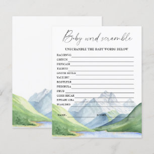 Berg - ordsallad baby shower-spel