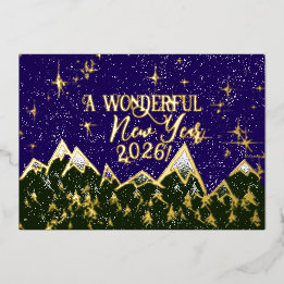 Berg på natten - nytt årskort