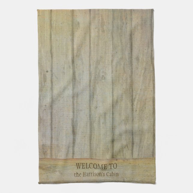 Berg personlig för kabin för sjögräs välkommen kökshandduk (Vertikal)