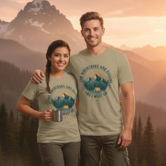 Berg ropar vandring camping t-shirt
