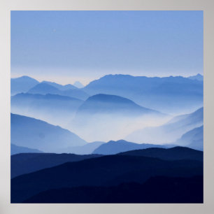 Berg silhouette passe poster