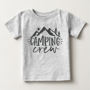 Berg Skog Soluppgång Camping Crew T Shirt