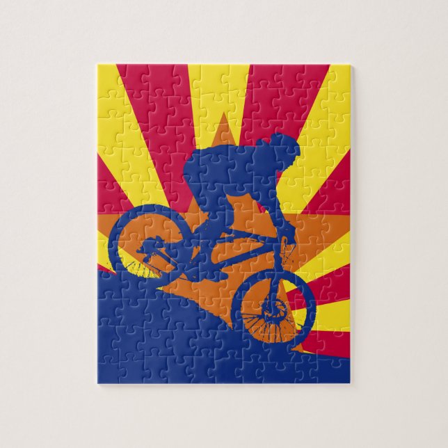 Berg som cyklar den Arizona flagga Pussel (Vertikal)