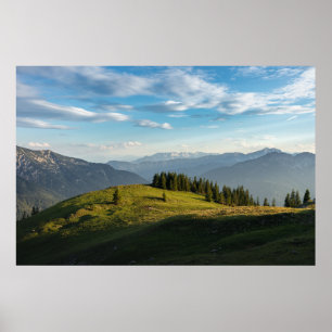 Berg   Spitzingsee Sjö, schweiziska Alpernor Poster