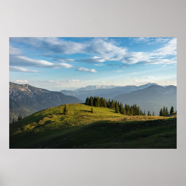 Berg | Spitzingsee Sjö, schweiziska Alpernor Poster (Framsidan)