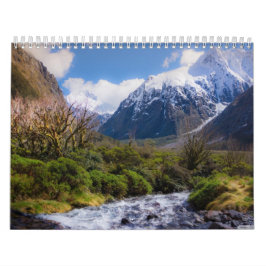 Berg strömmer naturälskare kalender