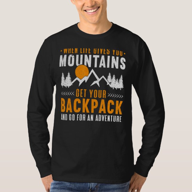 Berg utomhuscamping - baksäckning t shirt (Framsida)