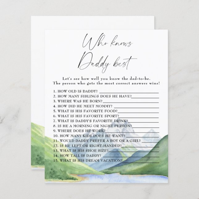 Berg - Vem vet pappa bäst spel (Fram/baksida)