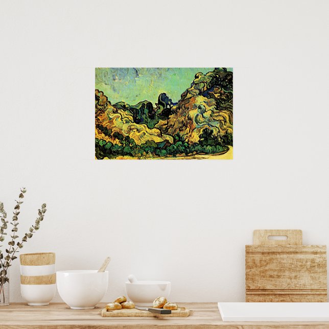 Berg vid St. Remy med mörkt stuga Poster (Kök)