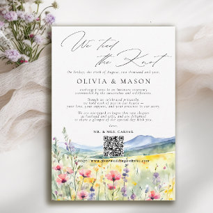 Berg Vildblomma Elopement Bröllopsannons Inbjudningar